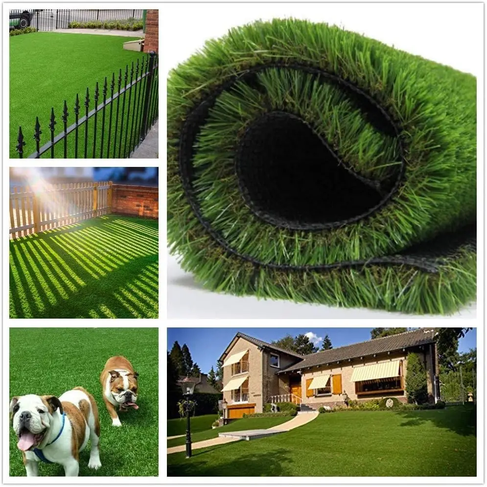 Thick Realistic Artificial Grass Turf 1.38Inch 11Ftx20Ft - Synthetic Astro Turf Mat - Fake Grass Pet Carpet Indoor Outdoor