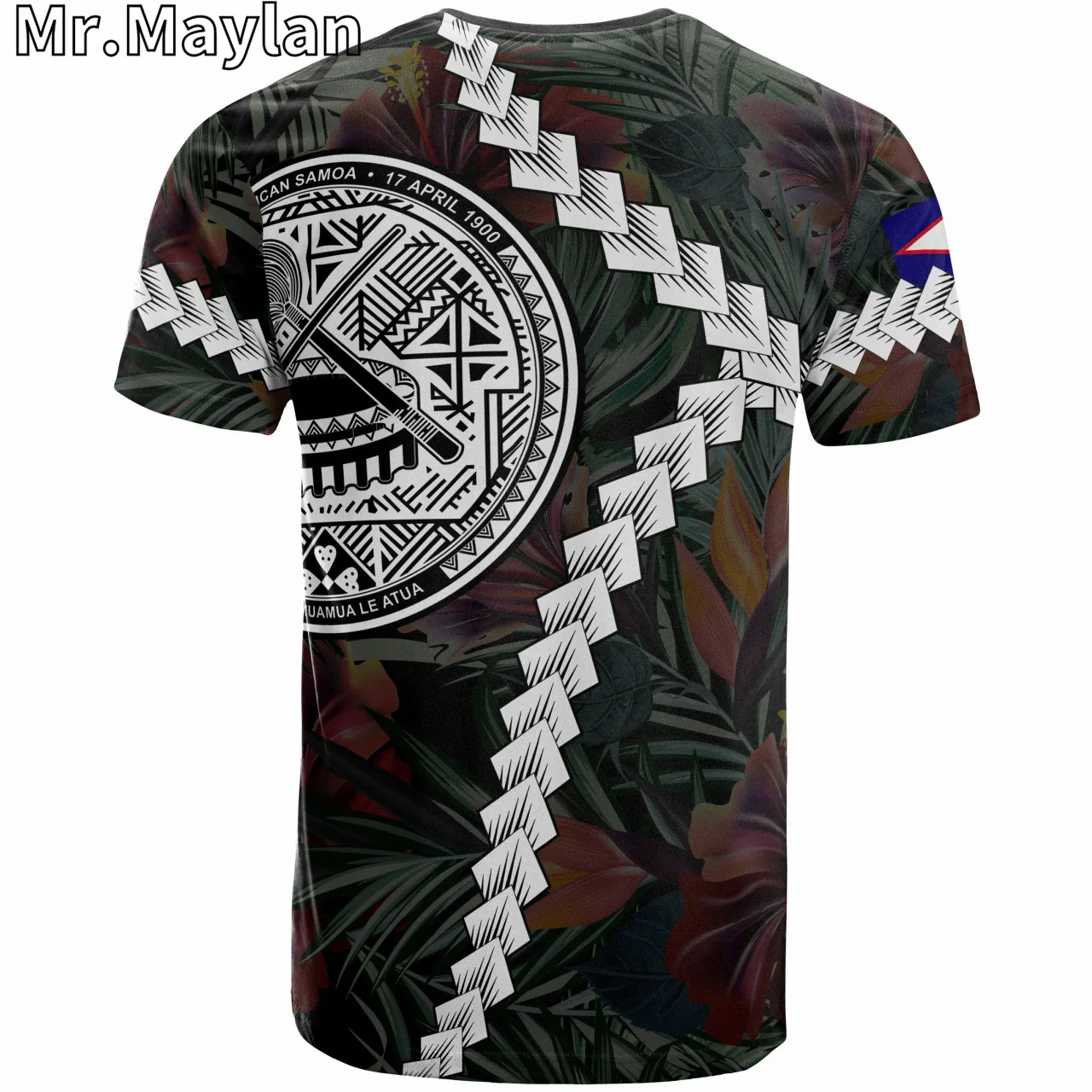 Personalised 3D Printed American Samoa T-Shirt Chain Polynesian Tribal Tattoo T Shirts Men Women Streetwear Unisex Tee Tops