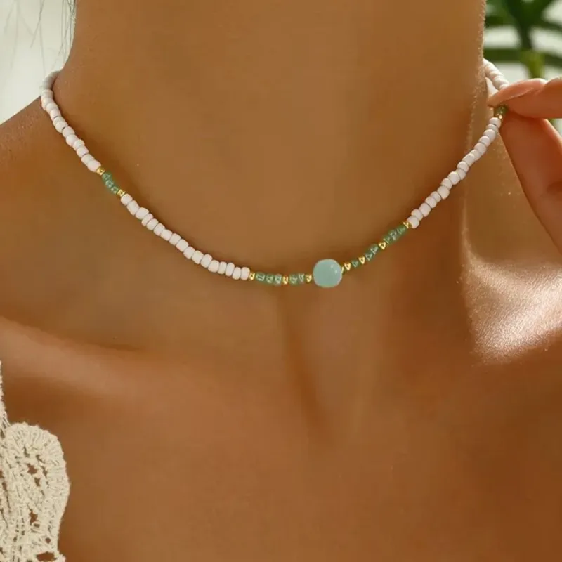Elegant Boho-Chic Handcrafted Beaded Pendant Necklace for Women Party Occasions Jewelry Accessories Gifts - view 2