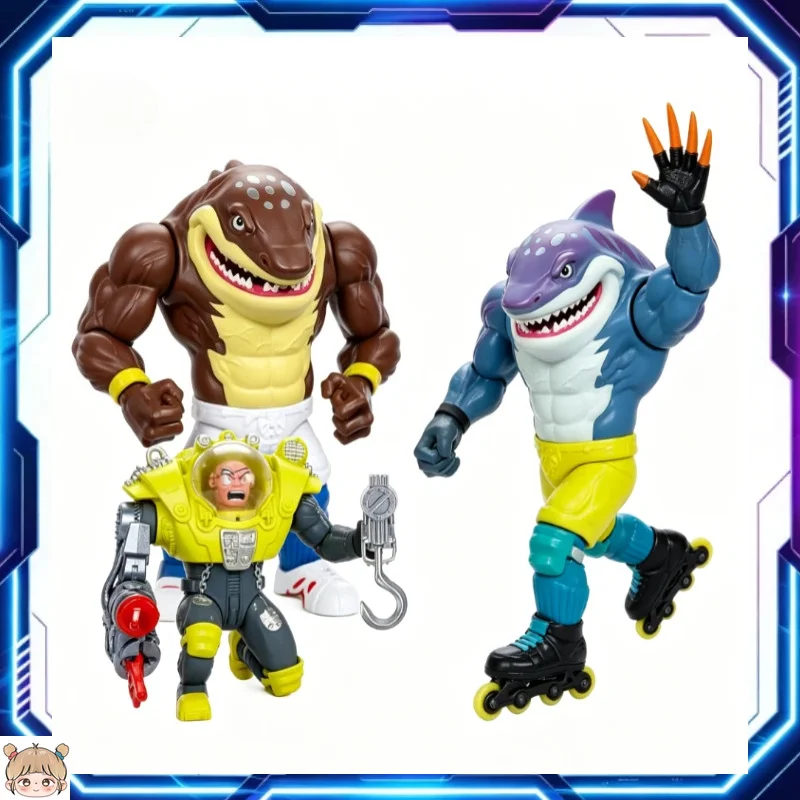

In Stock Mattel Street Sharks Dr. Piranoid Streex Big Slammu 30th Anniversary in Stock Anime Action Figures Model Toys Gifts