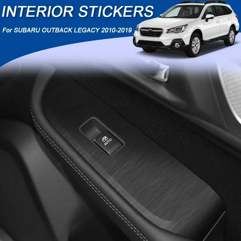 CarCarbon Fiber Gear Shift Box Window Lift Switch Sticker Door Handle Dash Cover Auto Parts For SUBARU OUTBACK LEGACY 2010-2019
