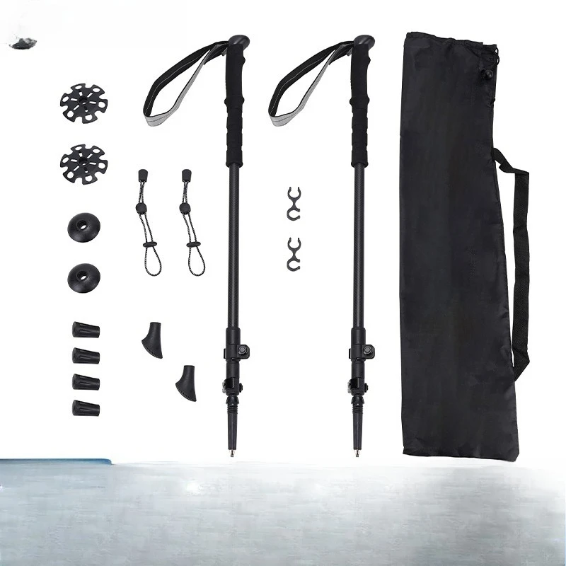 

Carbon fiber non-slip hiking poles off-road outdoor telescopic climbing