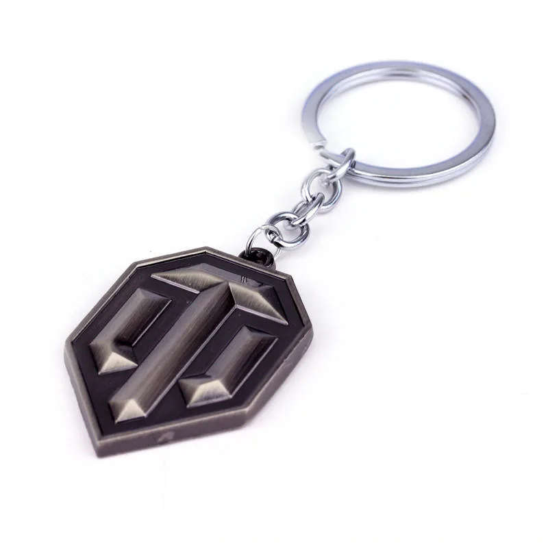 Hot Sale Metal Keychain Metal World of Tanks Key Chain Chaveiro Keyring WOT Key Ring For Men Gifts