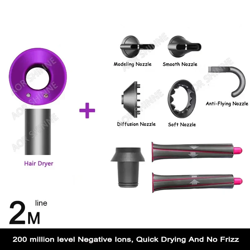 200 Million Negative Ion Hair Dryer Negative Ion Hair Care Quick-Drying Household Professional Bladeless Hair Dryer Hair Dryer