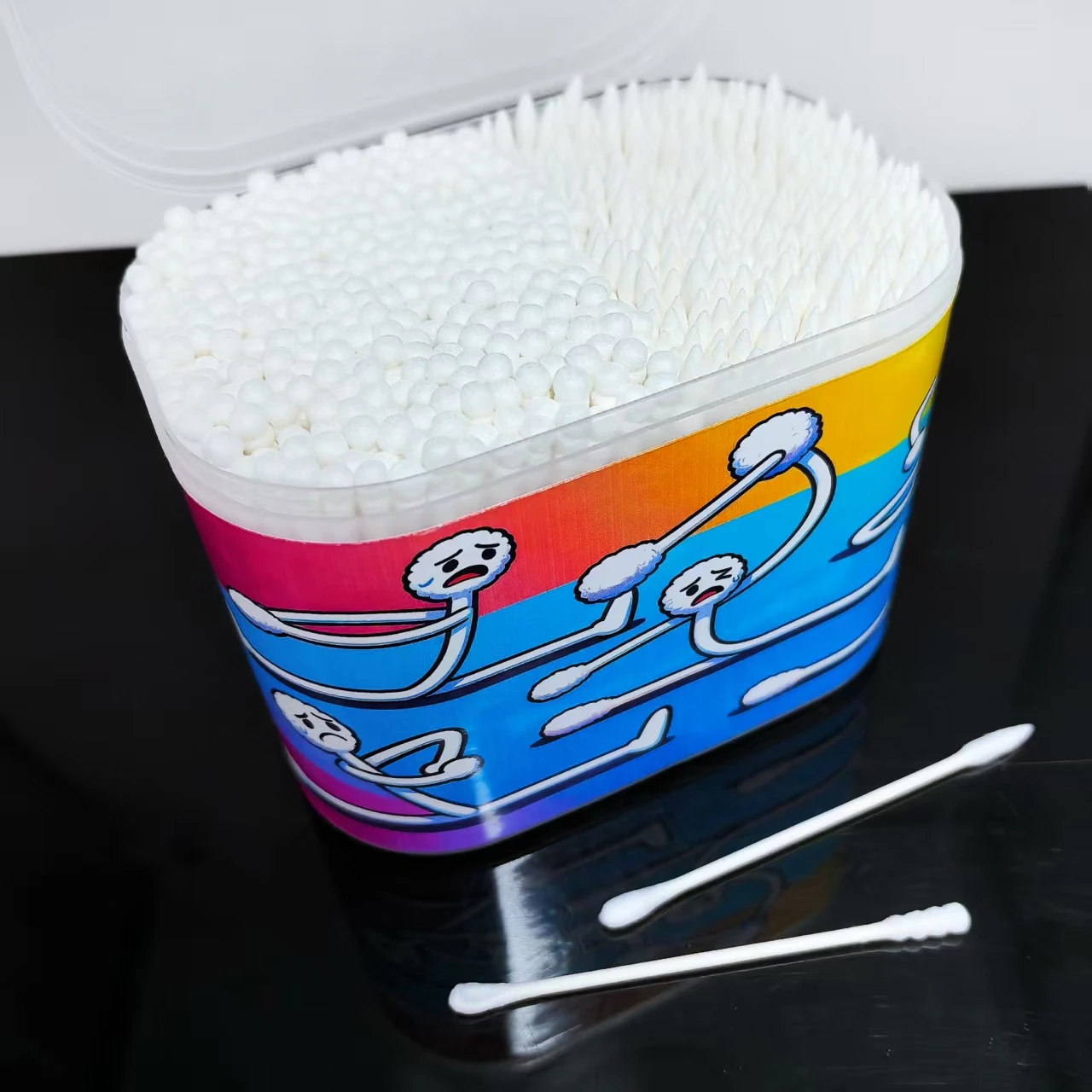 600 قطعة من مسحات القطن المبتكرة لصندوق نمط اليوغا، مسحات قطنية ذات رأسين رفيع، مسحات قطنية هدية منزلية