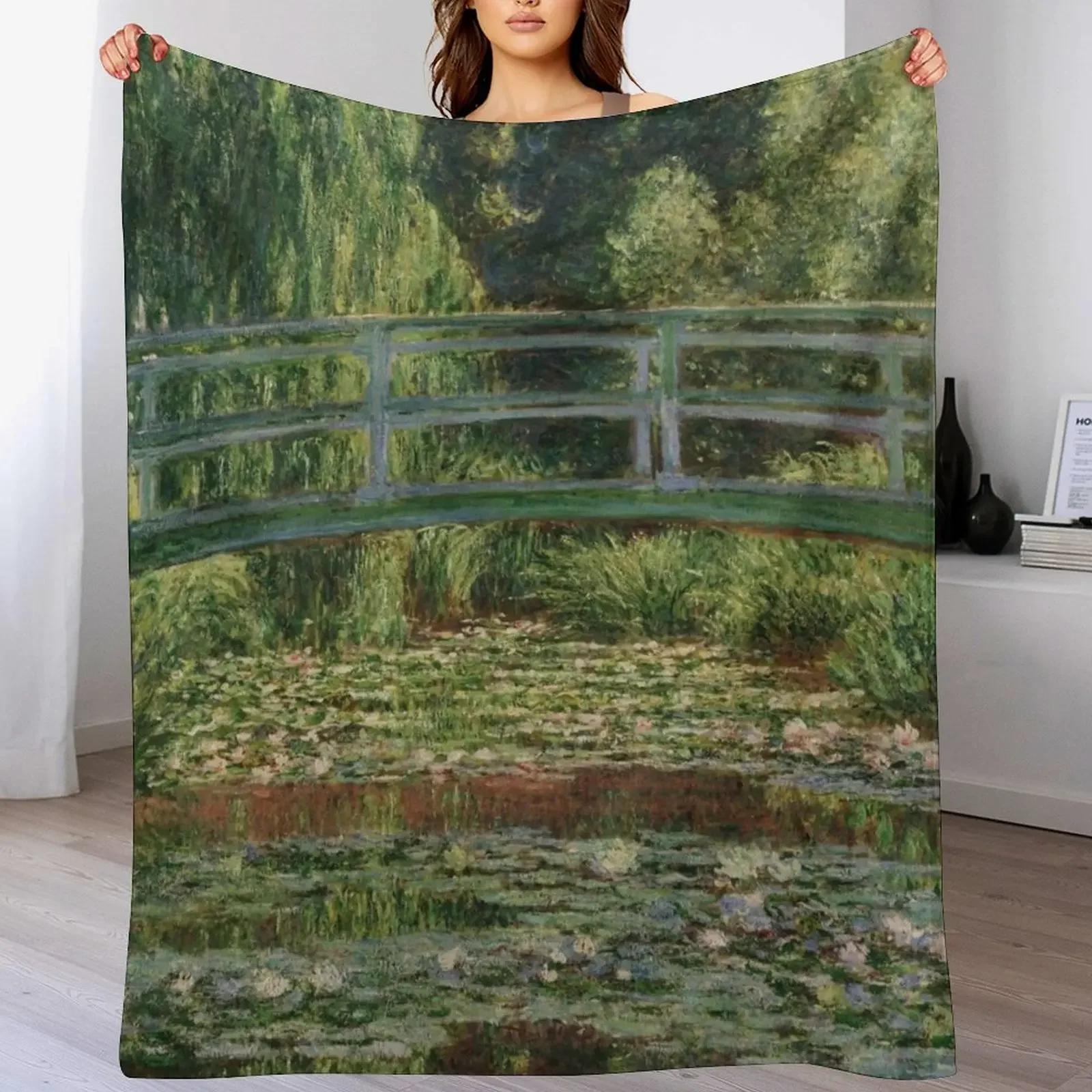 

Monet Japanese Bridge Throw Blanket Personalized Gift for babies Blankets