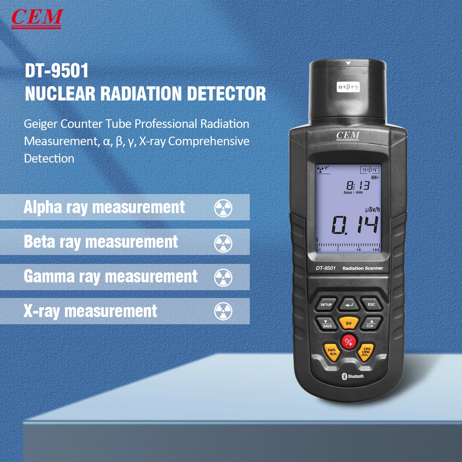 

Advanced Nuclear Safety Scanner for Airport Security: Can Set Alert Value Free, Default Set: 5μSv/hr, Two Colors Option