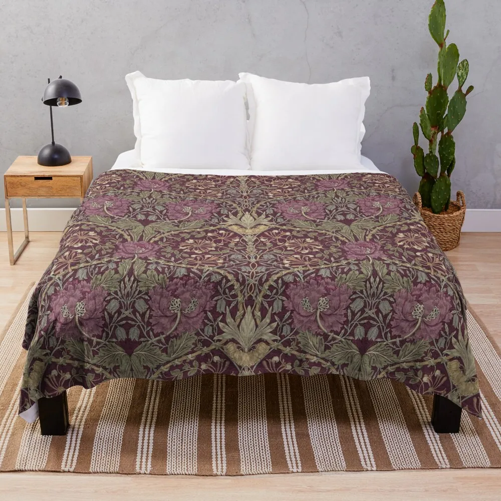 

Elegant William Morris Throw Blanket Moving Blanket Hair Blanket Flannel Fabric Soft Bed Blankets