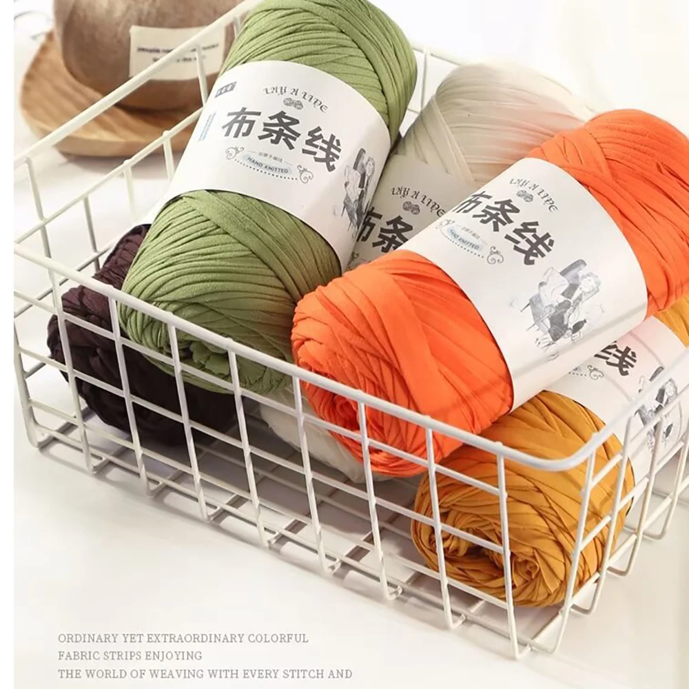 

200g Elastic T-Shirt Yarn Knitting Yarn For Crochet Bag Hat Slippers Coaster Blanket Thread Soft Polyester Woven Yarn Thick Soft