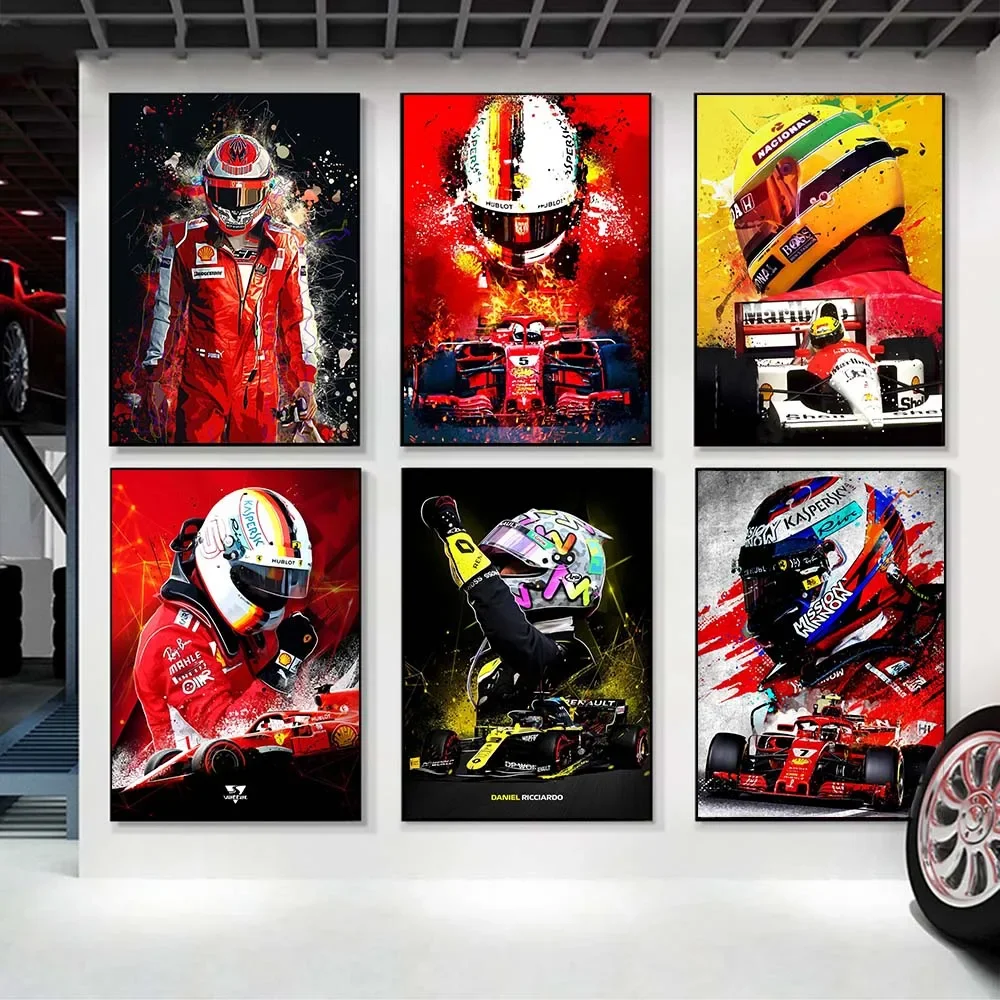 F1 Formula Racing Poster Abstract Racer Canvas Paintings Speedway International Sports Drag Wall Picture for Modern Home Decor
