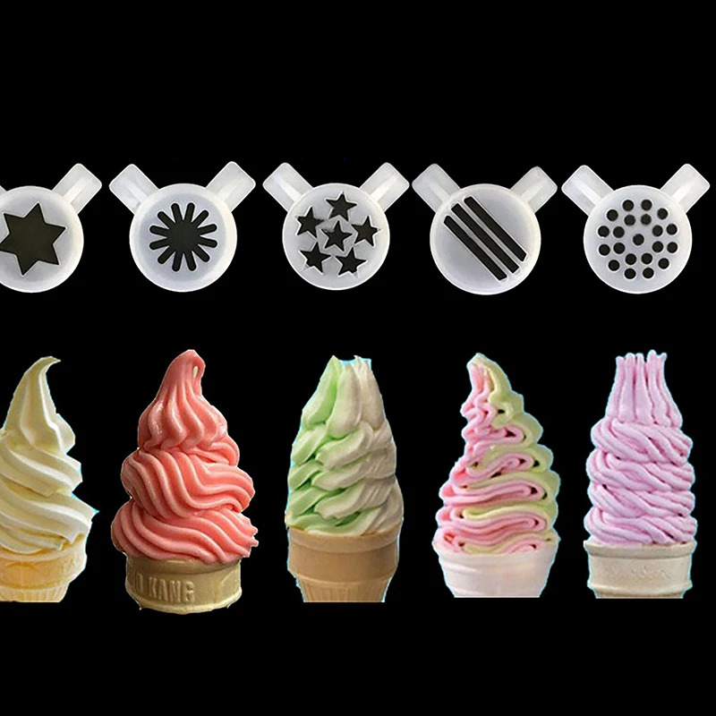 Ice Cream Shape Nozzle Lids Magic Modelling Caps Spare Part Replacement Soft Ice Cream Machines 29mm Inner Diameter