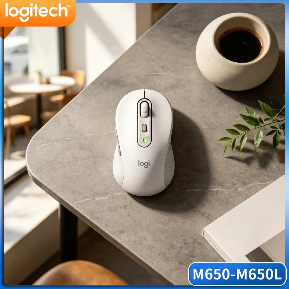 Logitech M650/M650L Ergonomic Wireless Mouse Recycled Components Comfort Hand Fit Long Standby Battery Professional Work