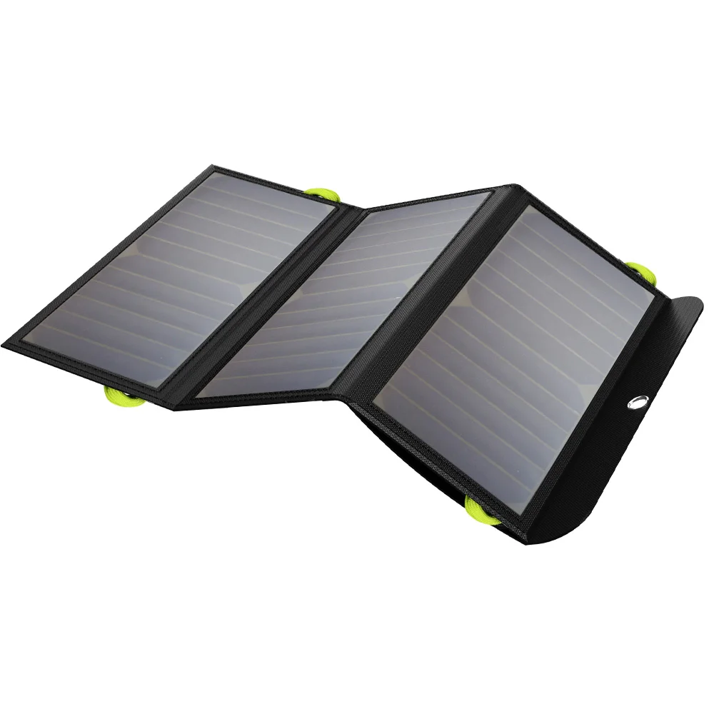 21W Solar Charger, Portable Solar Panel，Outdoor Emergency Backup Power for Camping IPhone GoPro IPad Huawei