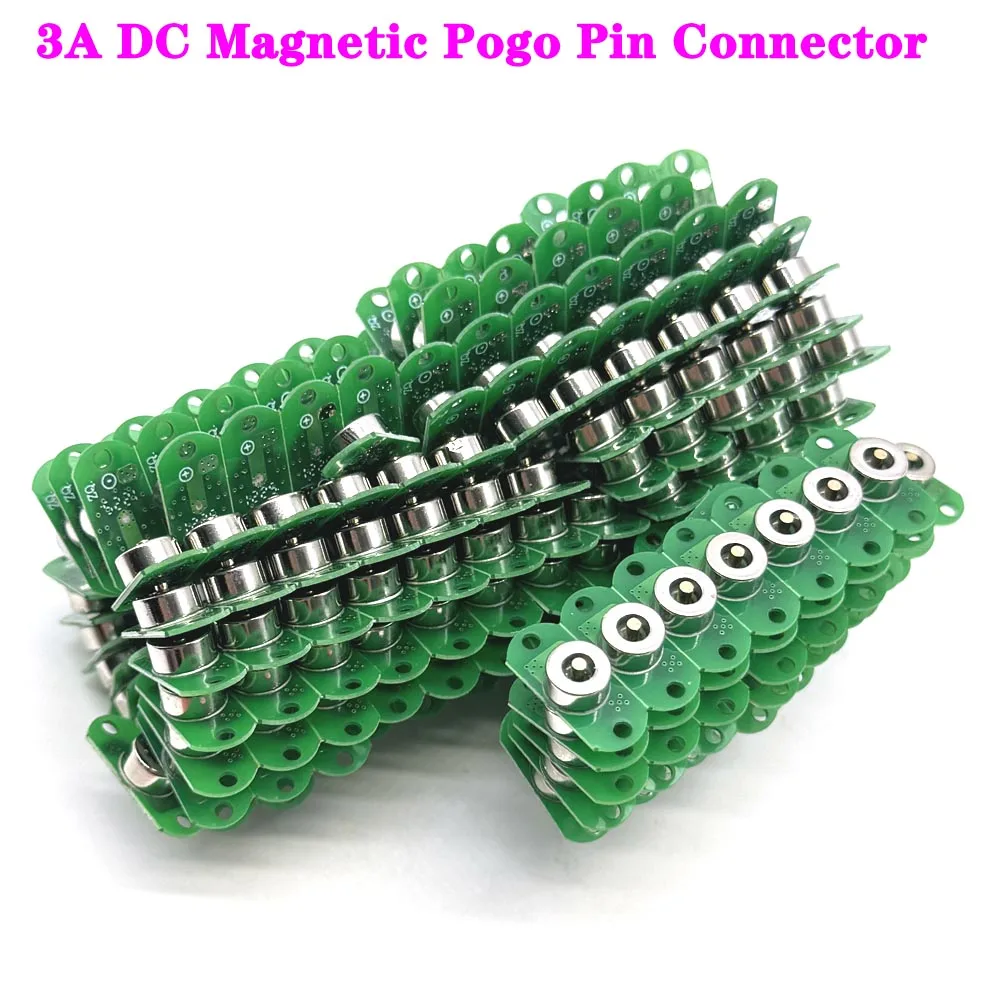 

1Pcs 1Set 3A DC Magnetic Pogo Pin Connector Pogopin Male Female spacing Spring Loaded DC Power Socket With installation holes