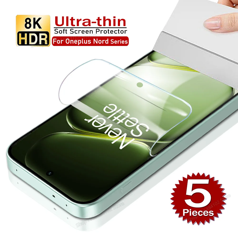 

5PCS Ultrathin Hydrogel Film For OnePlus Nord 6 5 4 Screen Protector For Oneplus Nord CE 6 5 4 3 2 CE6 Lite 2T 1+Nord6 Soft Film