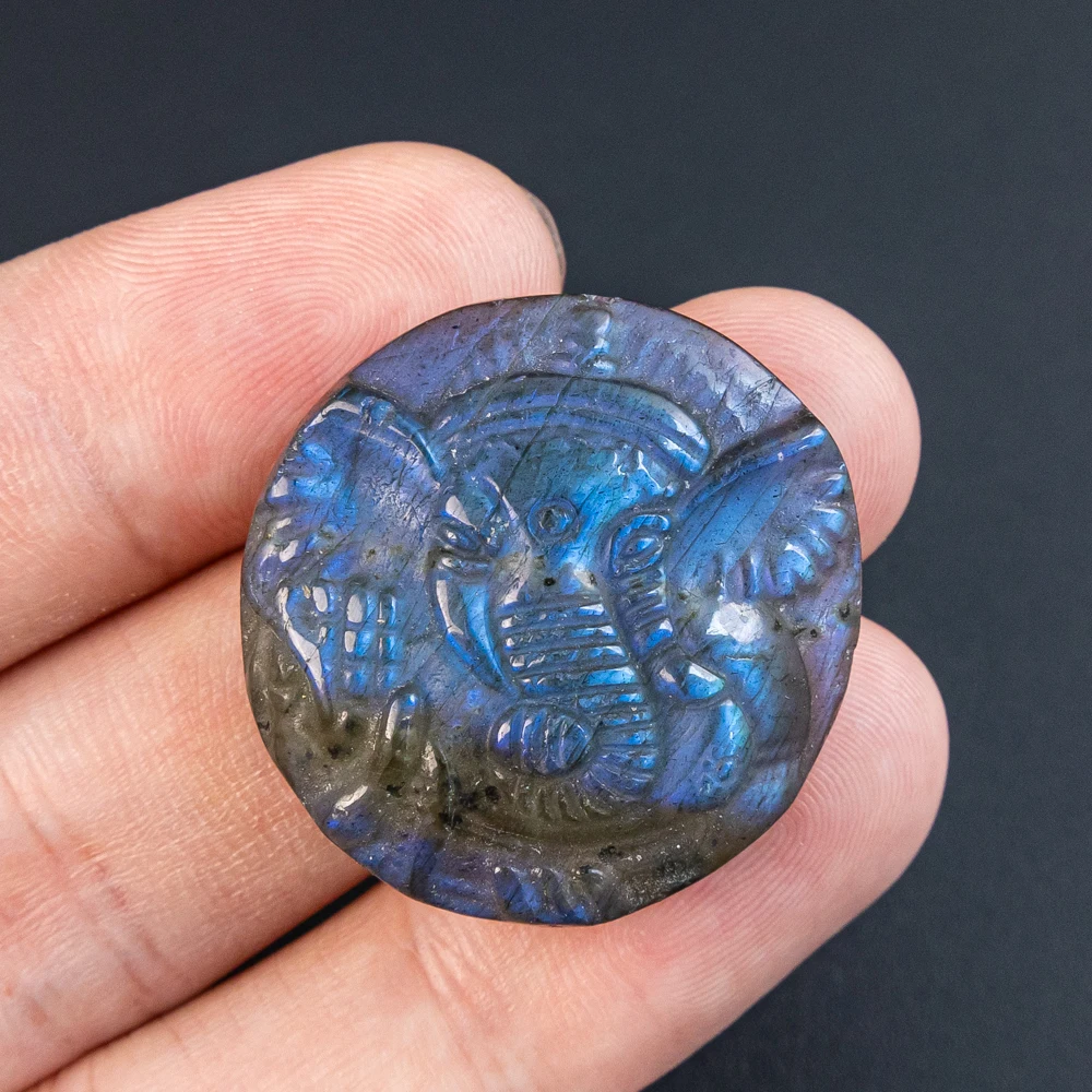 

Ожерелье из натурального лабрадорита, кулон с кабошоном, синяя вспышка, ручная работа, слон, целебный хрустальный камень, подвески для ювелирных изделий своими руками