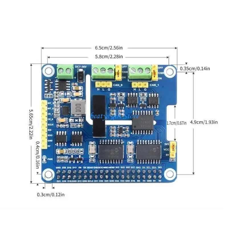 placa expansión bus CAN aislada C7AB 2 canales garantiza comunicación segura y estable