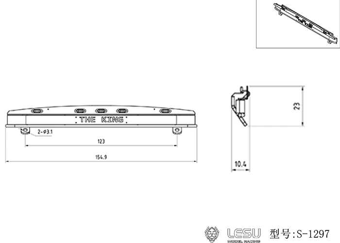 LESU Metalowa lampa spoilera do zdalnie sterowanych zabawek 1/14 Tamiyay R470 R620 RC Ciągnik siodłowy Model samochodu TH17218-SMT3