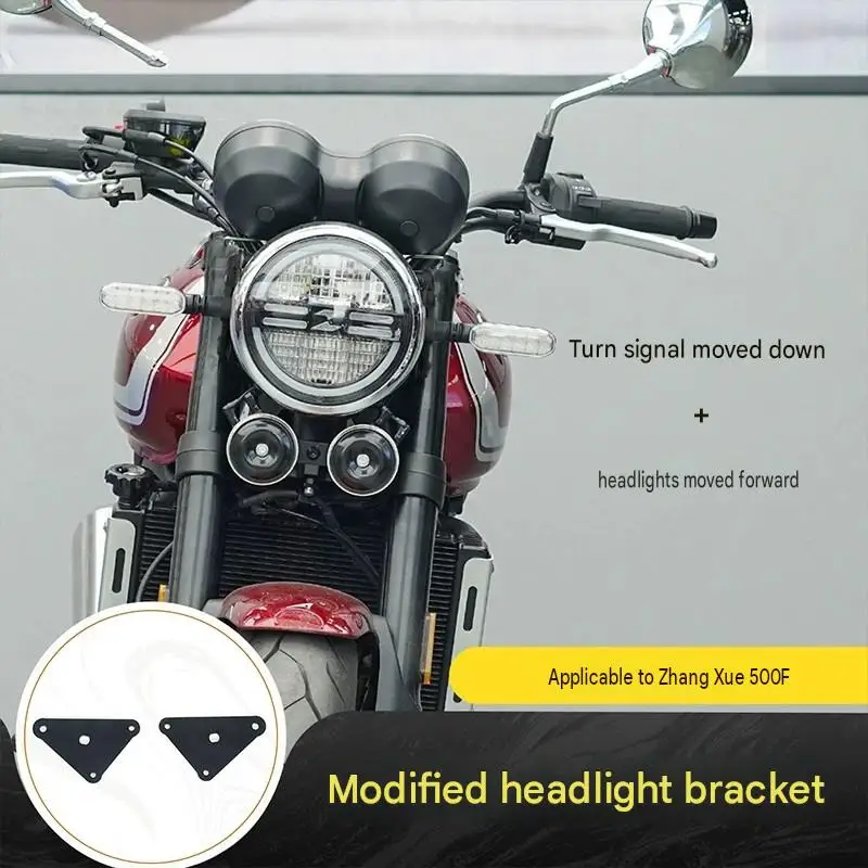 For ZX500F Headlight Relocation Bracket Modification Kit - Moves Headlight Forward And Turn Signal down for Enhanced Motorcycle