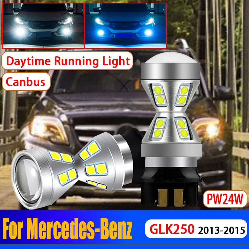 

2x Car Canbus No Error PW24W LED Front Turn Signal Day Daytime Running Light Bulb For Mercedes-Benz GLK250 GLK350 2013 2014 2015