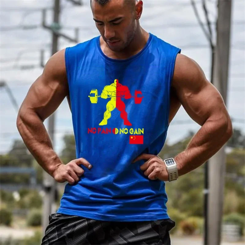 Muscleguys Gym Clothing Cotton Bodybuilding Stringer Tank Tops Mens Fitness Vest Hulk Weightlifting Sleeveless Workout Singlet