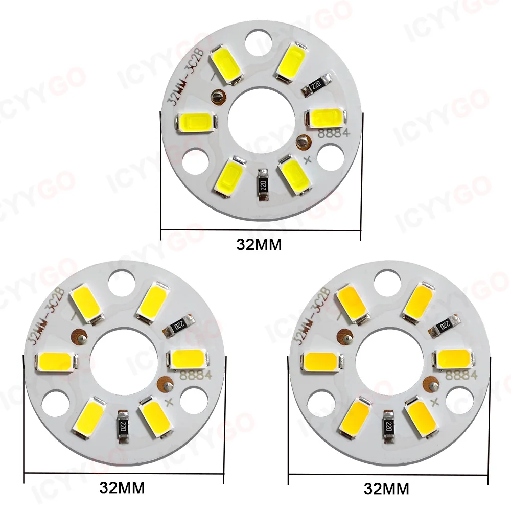 3W Low Voltage DC12V Light Panel 5730 LED Chip White Light Suitable For DIY Round Light Bulb Conversion Light Source Board 32MM