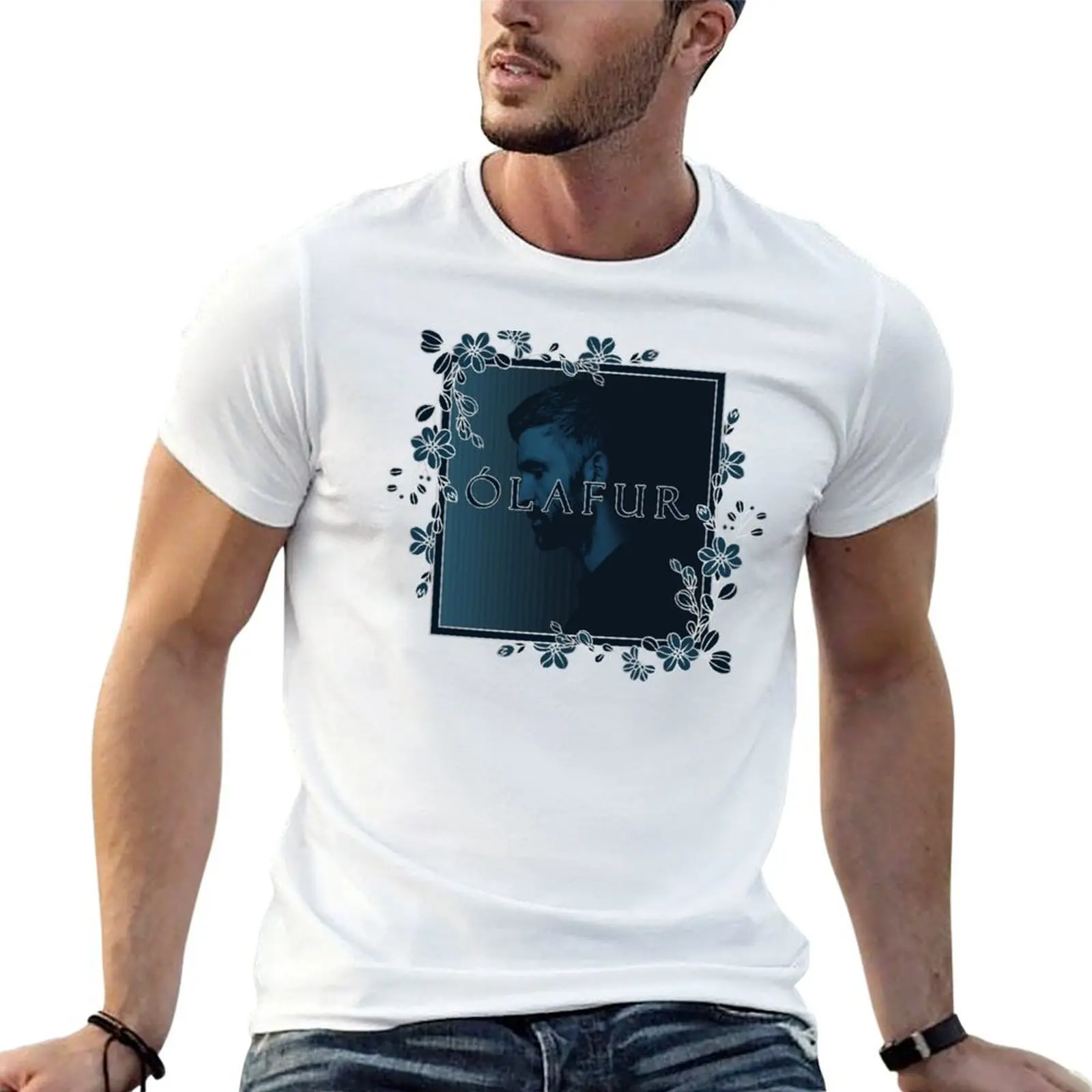 

Olafur Arnalds Floral Portrait T-Shirt t shirt personalised man t shirts graphic T-Shirt