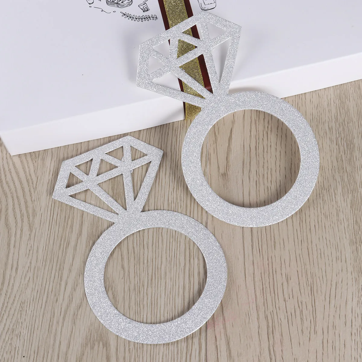 3 Meters Silver Glitter Just Married Letter Ring Wedding Banner Bunting Garland Decor for Proposal Party Reception Photo Booth