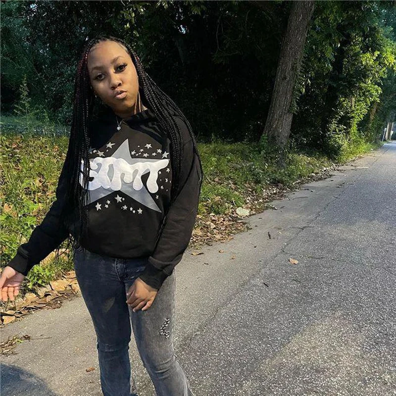 Y2K Hoodie Harajuku Hip Hop Letter Printing Oversized Hoodie Punk Dance Clothes For Men and Women Street Fashion Tops