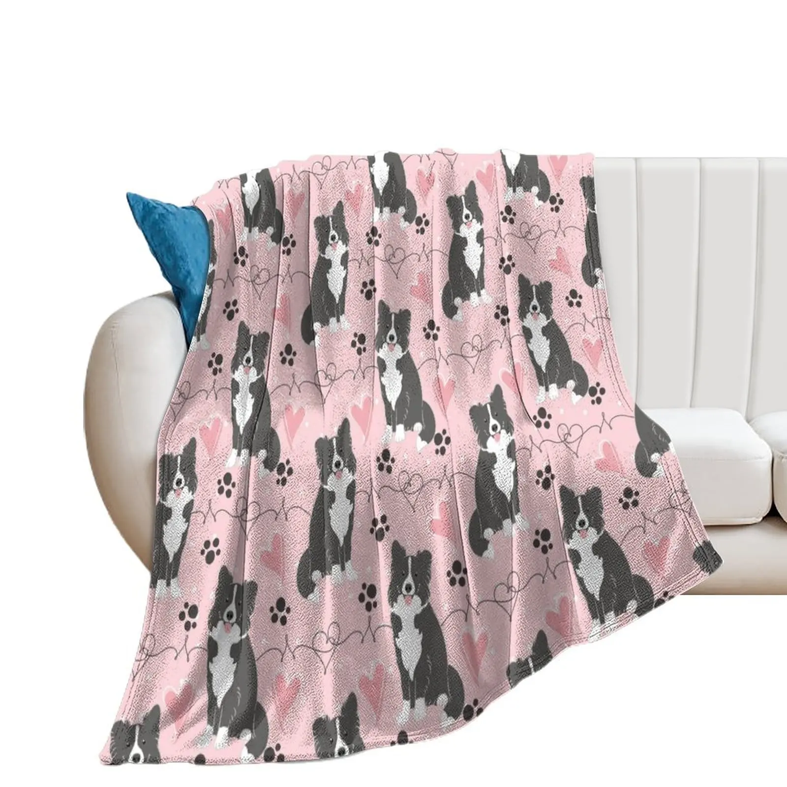 LOVE Border Collie - Black and White 2 Throw Blanket Flannels Thermals For Travel Kid'S Luxury Designer Blankets