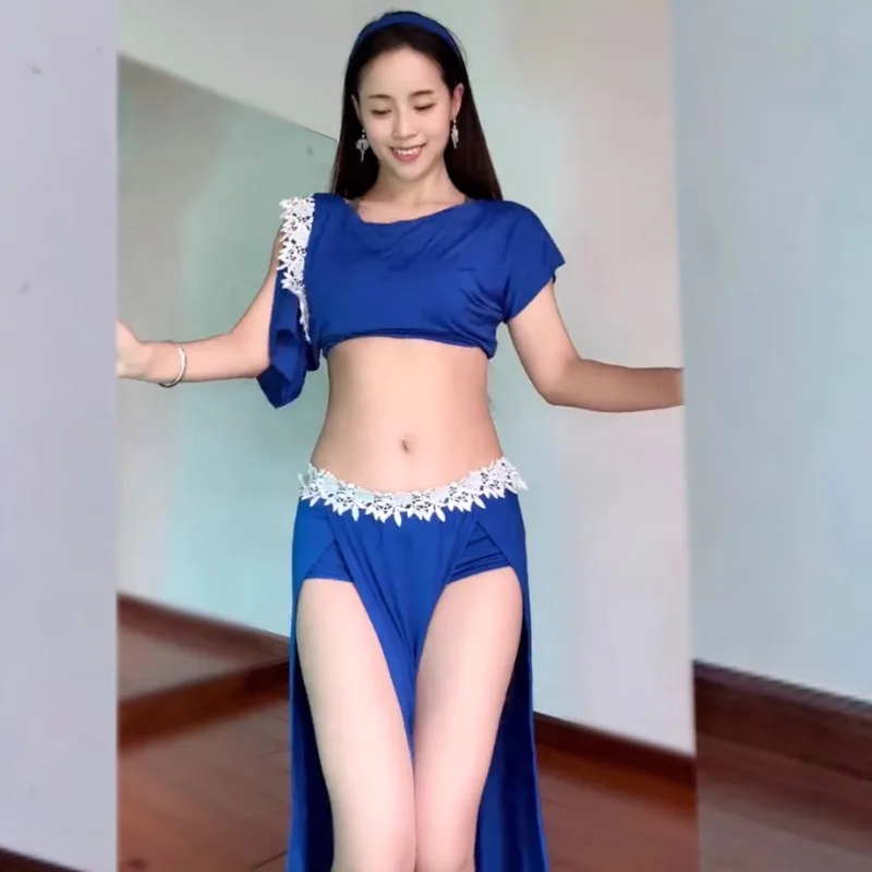 Customized Belly Dance Outfit Practice Dress Lace Sexy Beginner Plus Size Performance Clothing Samba Carnival Costumes