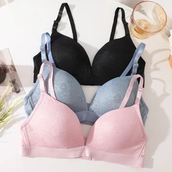 Sexy Lace Women Bra Comfort Underwear Female Soft Push Up Plunge Bra Adjustable Strap Floral Bralette Sexy Lingerie Large Size