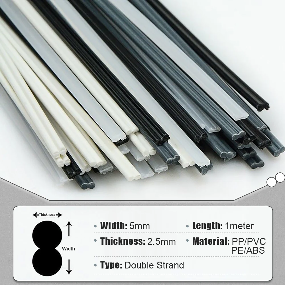 10/40/80PCS Plastic Welding Rods ABS/PP/PVC/PE Welding Sticks 5x2.5mm for Plastic Welder Gun Bumper Repair Welding Supplies 20CM