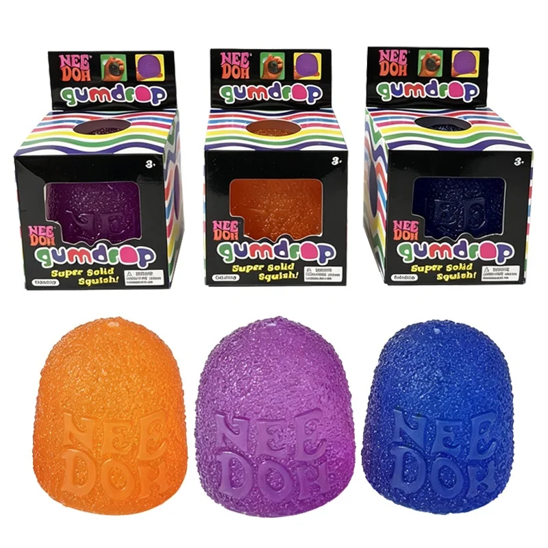 Needoh Gumdrop Super Solid Squish Balls Slow Rising Stress Relief Sensory Toy Squeeze Vent Anxiety Relax Office Desktop Toys