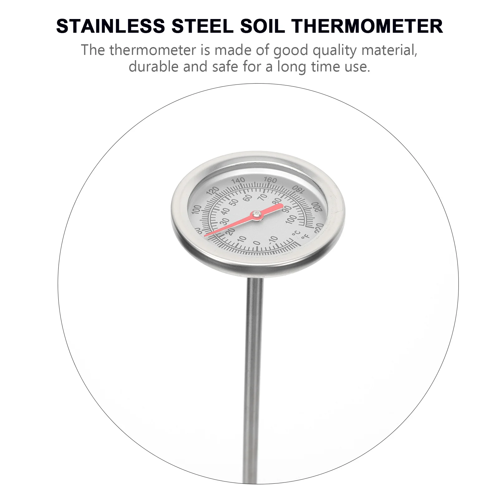 Soil Thermometer Temperature Measuring Tool Hygrometer Farm Gardening Stainless Steel Agriculture