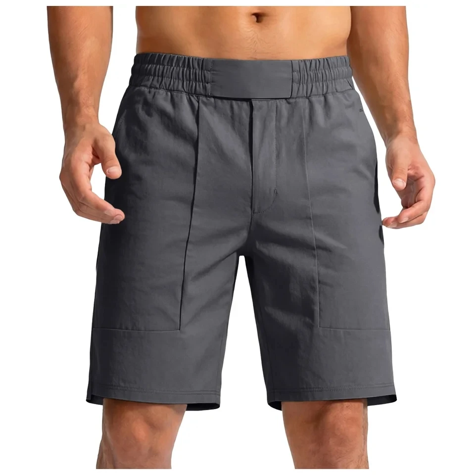 

2026 New Summer Running Shorts For Men Casual Jogging Sport Short Pants Solid Color Drawstring Elastic Waist Gym Sports Shorts ﻿