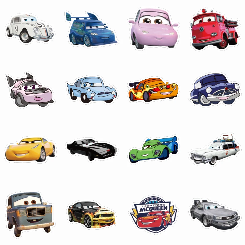 10/30/50pcs Disney Animation Cars Graffiti Stickers Lighting McQueen Cartoon Decal Kid Toy Scrapbook Phone Laptop Car Sticker