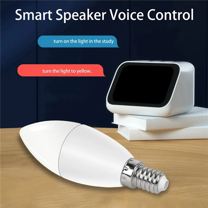ABJF-2X tuya e14 lâmpada inteligente regulável de cinco vias espiral vela lâmpada wifi rgb controle remoto e controle de voz 5w