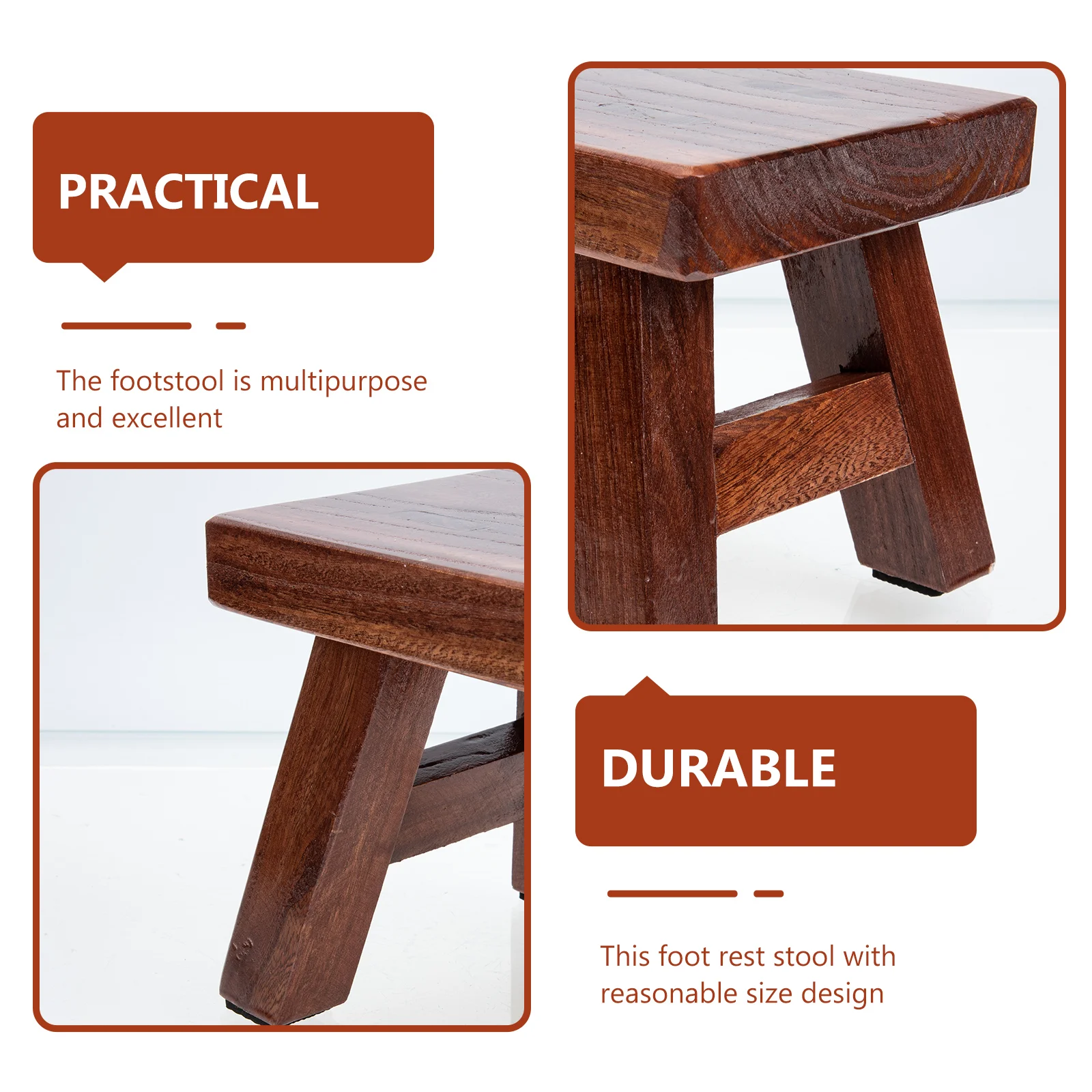 Small Wood Step Stool Kids Household 20x15cm Coffee Color Multipurpose Children Mini Stool Home Furniture Practical Use Office