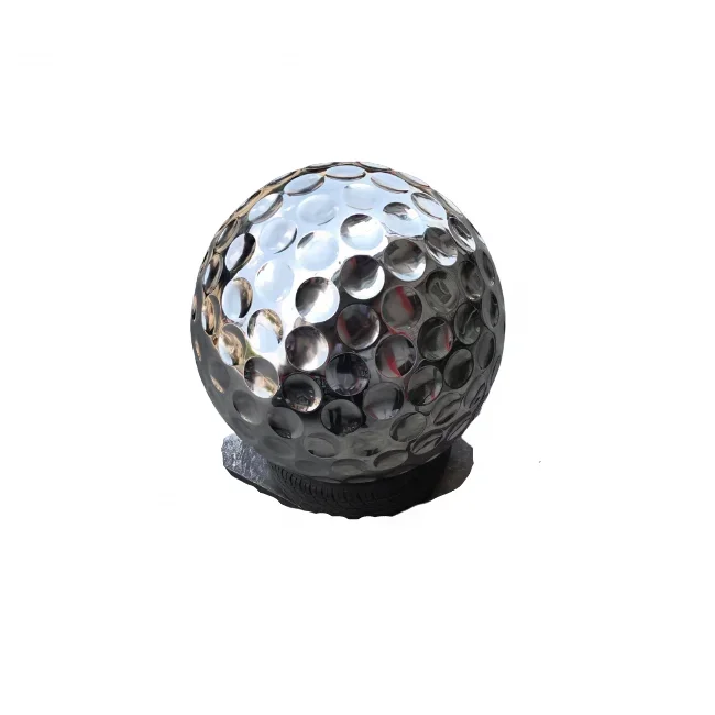 outdoor garden metal stainless steel golf ball sculpture for Club