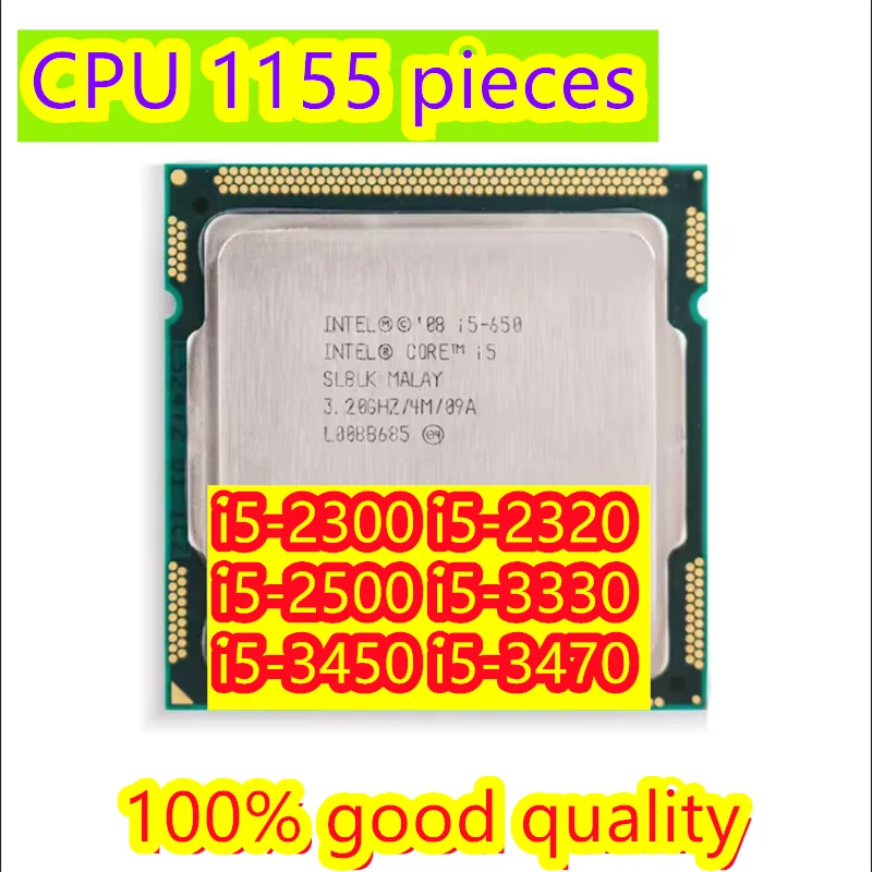 Processeur Quad-core i5-2300 2.8GHZ i5-2320 3.0G i5-2500 3.3G i5-3330 3.0G i5-3450 3.1G i5-3470 3.2G Quad-core 1155 broches 100% original