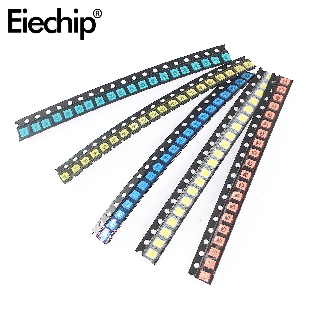 100PCS 1210 SMD LED Kit Red Yellow Green White Blue Electronic Components