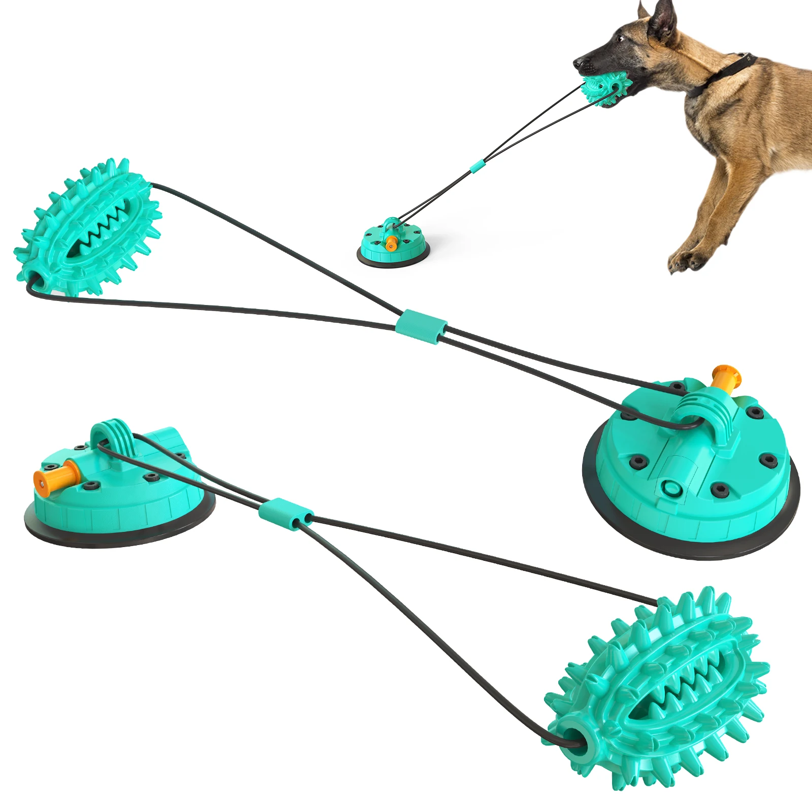 

Smart Dog Suction Cup Tug of War Dog Toy Dog Rope Toys for Chewers Teeth Cleaning Interactive Pet Tug Toy for Boredom