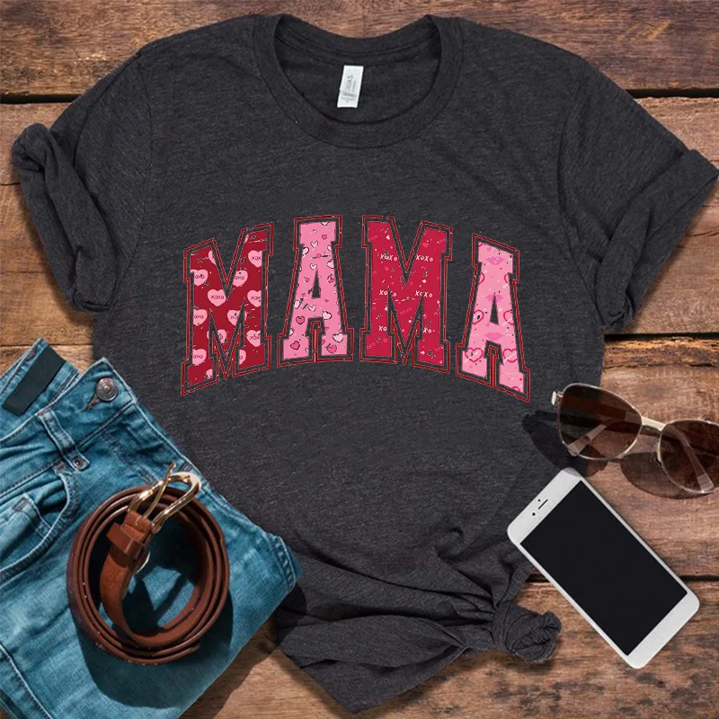 

Mom Tshirt Valentine's Day T-shirt Cute Mom Valentine Shirt 2026 Gift for Lover Women Clothes Aesthetic XL