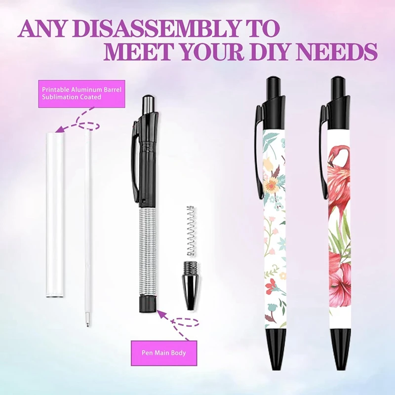 2 Plastic Pen Holder And 12 Sublimation Pens - Blank Heat Transfer Pens,6-Slots Pen Display Stand, For Gift Home Office