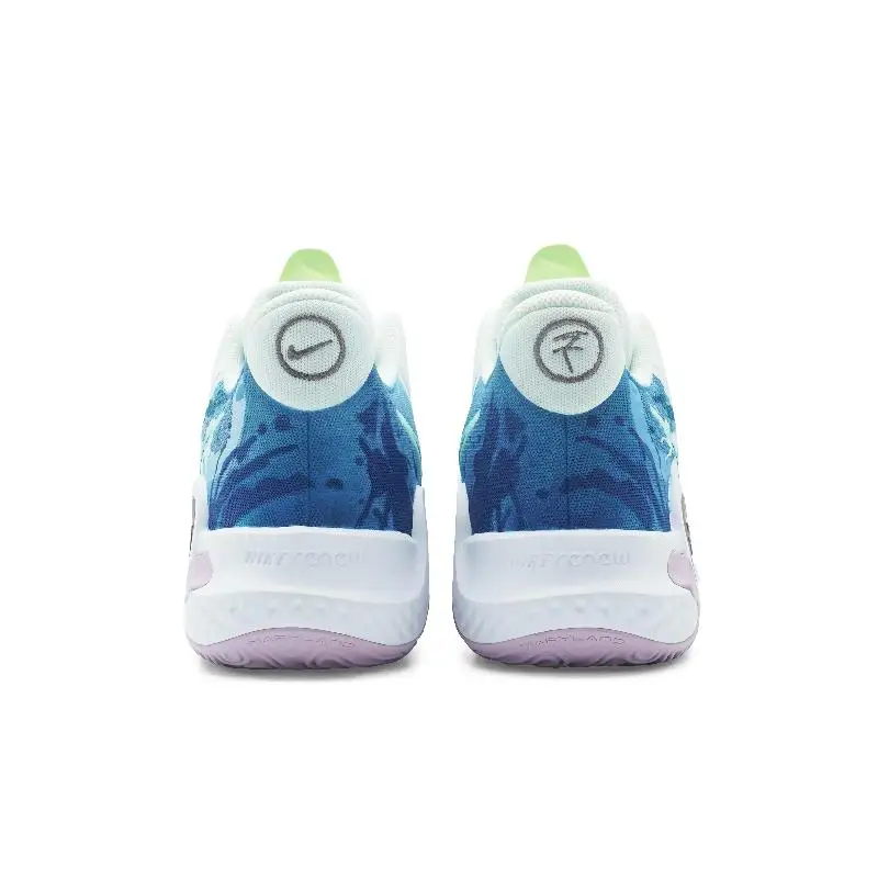 【ปรับแต่ง】Nike KD Trey 5 IXรองเท้าบาสเก็ตบอลวินเทจUnisex Mid-Topสีขาว/สีม่วงรองเท้าผ้าใบรองเท้าDJ6922-100