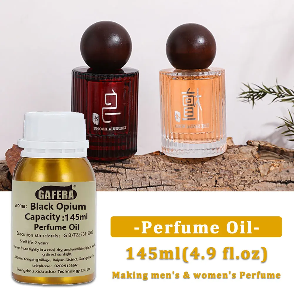 GAFERA 145ml (4.9 oz) Aceite de Perfume Black Opium, Aceite Esencial para Perfumes DIY para Hombre y Mujer, Fragancia de Marca Hecha a Mano y Autoajustable