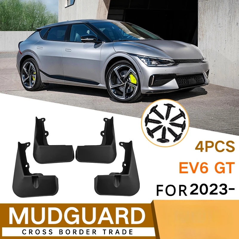 For Kia EV6 GT 2022-2023 Car Mud Flaps Soft Rubber Durable Splash Guards Custom Fit All-Weather Protection