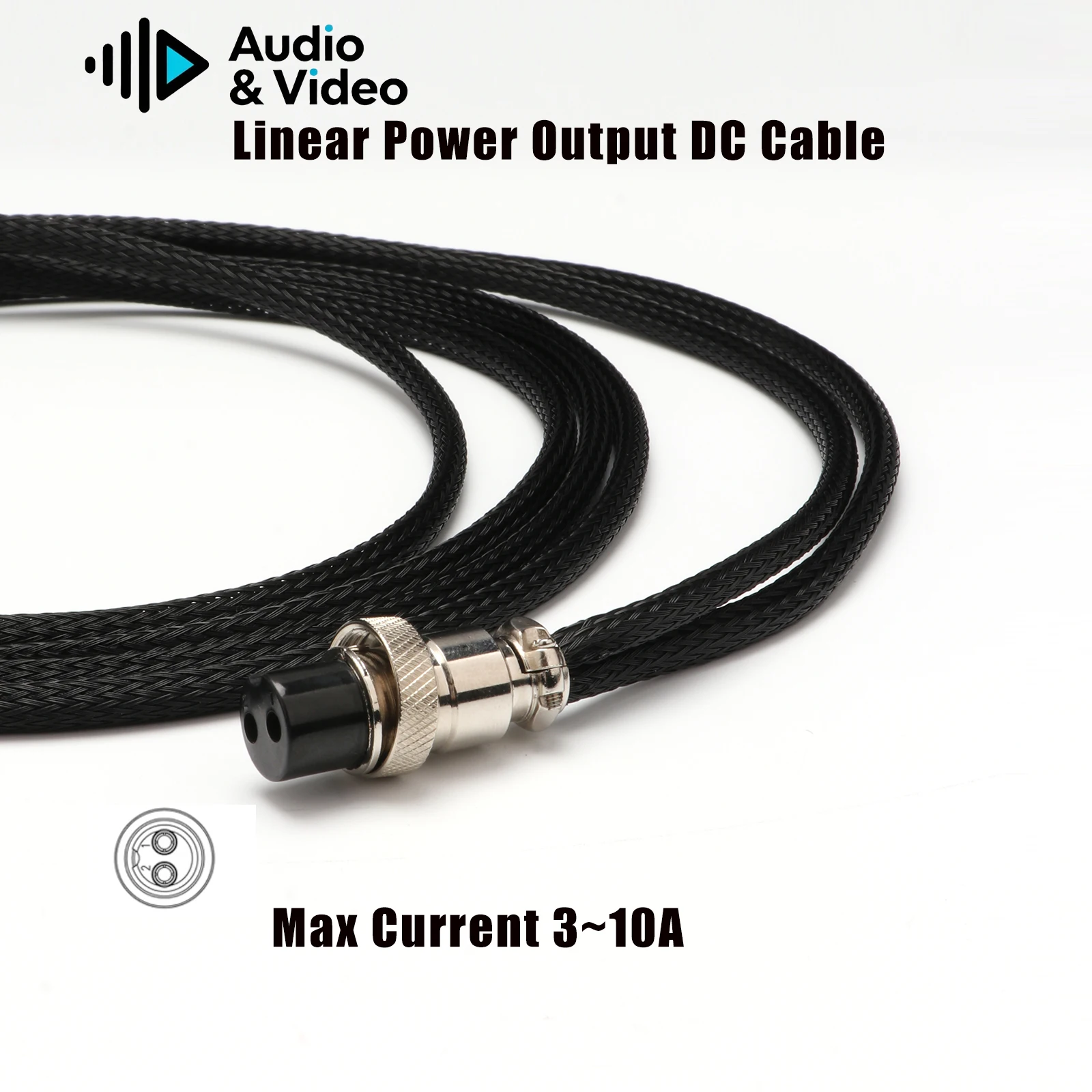 GX16 2Pin to Dual DC Power Cable for HiFi Headphone Amplifier Linear Power Supply