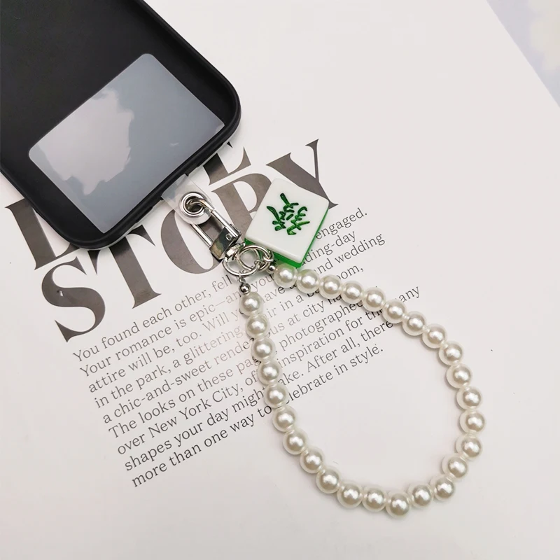 Женский шнурок с коротким запястьем, цепочка с бисером, универсальный ремешок с защитой от потери, подвеска для телефона Hongzhong Facai